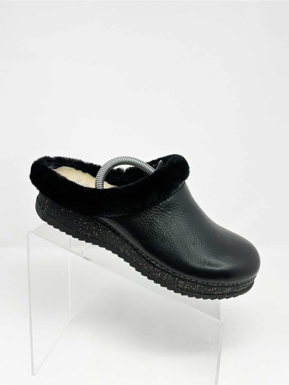 Dansko Magda Mule Clogs Black Slip-On Comfort Cushioned Cozy Lined Size 39